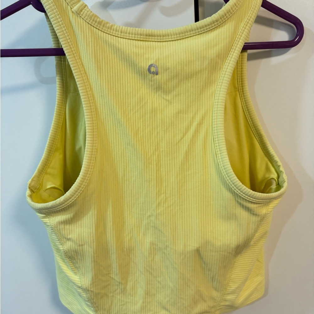 Lemon Yellow Ribbed Tank Top - Picture 2 of 5